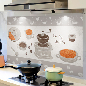 厨房墙面装饰贴画防水防潮防油自粘贴纸壁纸橱柜灶台翻新贴耐高温