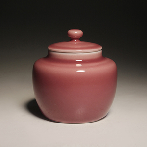 台湾陶艺名家蔡晓芳大师晓芳窑桃红釉小茶叶罐存茶罐茶仓