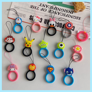 日韩卡通可爱潮男女手机挂绳防摔指环扣硅胶圈小手绳挂环个性饰品