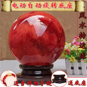 厂家直销正品朱砂球 天然红色水晶球摆件 天然原石原矿红色朱砂石