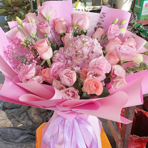 情人节七夕玫瑰生日鲜花送朋友爱人韩式混搭花束济南鲜花同城速递