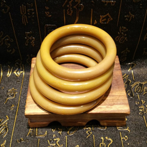 霍山玉精品籽料黄蜡石黄龙玉大别山玉手镯圆口贵妃镯54mm~62mm