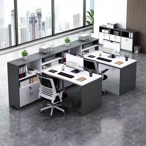 西安简约时尚现代双人单人位家具办公室屏风电脑办公桌椅子组合