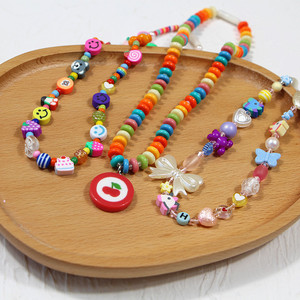 新款原创混搭彩色串珠项链 儿童夏日甜美糖果色锁骨链百搭项圈