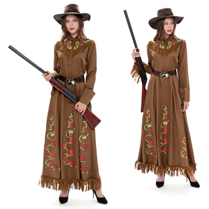 西部牛仔裙 荆棘玫瑰大盗火车侠女荒野猎人服侠盗魅影cos演出服装