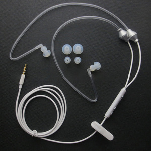 手机单线防辐射带麦线控耳机单边入耳式双耳机螺旋管空导管特种兵