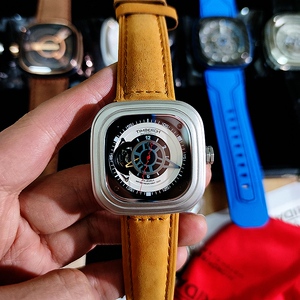 7七个官网正品星期几五手表机械表方形男士表真皮m2日本进口机芯