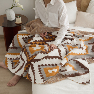 超柔半边绒针织毯盖毯小毯子午睡毯 沙发盖毯休闲毛毯120*150cm