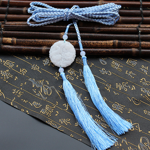 手工编制流苏宫绦浮雕龙凤树脂玉佩腰链汉服古风腰间配饰道袍坠饰