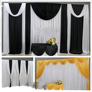 白事灵堂布置纱幔殡仪馆丧事葬礼幕布灵棚孝堂背景装饰黑白布幔