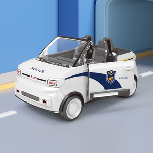 仿真迷你惯性敞篷小五菱警车警察男孩汽车模型儿童玩具生日礼物