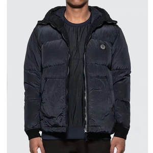 stone island 20fw石头岛羽绒服轻薄金属尼龙冬季连帽加厚外套男
