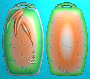 竹子牌头 竹节无事牌 精雕图 浮雕玉雕灰度图 电脑雕刻 jdp bmp