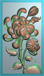 菊花 梅兰竹菊 四君子 花草花鸟 精雕图浮雕图 电脑雕刻 玉雕jdp