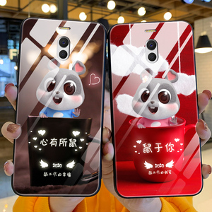 魅蓝note5手机壳女款鼠元宝玻璃壳魅族可爱卡通男防摔全包软壳硅胶保护套note6个性创意网红情侣超薄硬潮新外