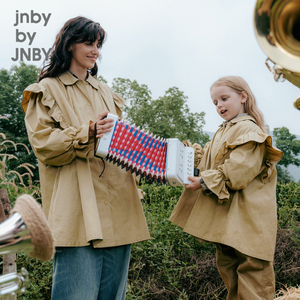 [亲子装]江南布衣童装秋花朵边设计风衣外套女童儿童jnbybyjnby
