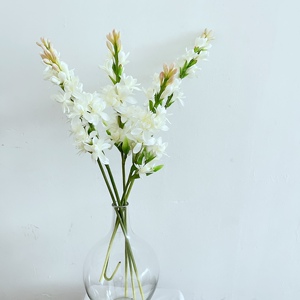 高档重瓣晚香玉仿真花玉簪花家居插花玄关装饰摆设花婚庆白色花材