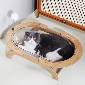 太空舱猫窝冬季保暖透明大号猫房子四季通用别墅猫床实木玩具用品