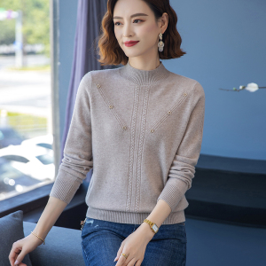 妈秋冬季半高领羊毛针织衫毛衣女秋冬内搭100纯羊毛打底衫睿楚旗舰