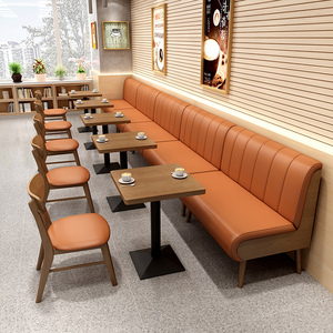 茶餐厅定制板式卡座沙发凳咖啡厅甜品奶茶店桌子桌椅组合餐饮家具