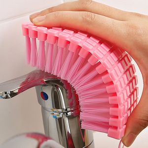 日本浴室清洁刷可弯曲浴缸刷卫生间地板刷水龙头洗手台神器软毛刷