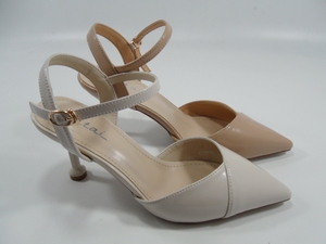 日泰2019夏季新款包头后空高跟鞋尖头一字扣带女凉鞋 153n901268