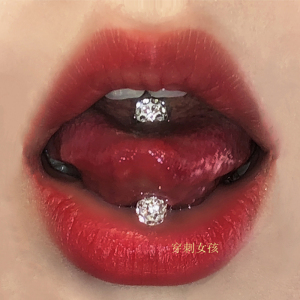 穿刺女孩 防过敏钛钢异形小众舌钉少女ins辣妹舌环舌头钉高级饰品