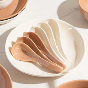 美拉德汤勺陶瓷日式餐具勺家用大勺子汤匙创意可爱吃饭勺喝汤勺子