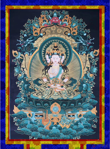 圆钻石画藏传佛教唐卡大日如来佛堂佛像点钻十字绣人物煌煌012938