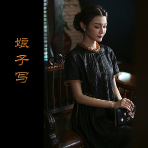 安娜*白领公寓娘子写33姆米重磅真丝冠乐绉香云纱宽松连衣裙断码