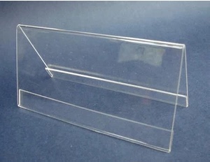 亚克力透明三角牌 有机v型三角台牌 台卡 桌牌 规格10*25 可定做