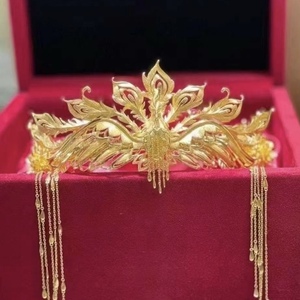 周大福凤冠金冠全新足金黄金发饰头饰结婚备婚三金嫁妆陪嫁