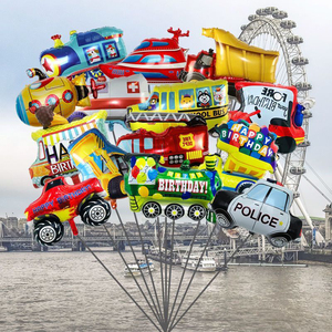 网红卡通造型大号汽车飘空氦气球商场公园地摊动漫异形自封口气球