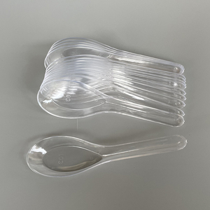 一次性勺子塑料透明整箱小饭羹小勺餐厅商用饭店专用汤勺S103汤匙