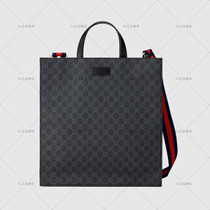 gucci/古驰 男士柔软gg supreme黑老花 帆布 托特包tote 手提包