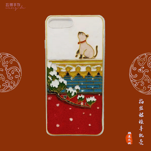纯手工中国风国潮掐丝珐琅彩景泰蓝工艺 定制手机壳 diy手机壳