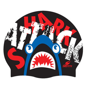 senti 韩国代购正品 硅胶泳帽成人防水 可爱卡通鲨鱼儿童泳帽包邮