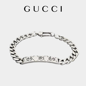 gucci古驰古奇爱无畏手链ghost男女情侣手环925纯银小精灵古巴链