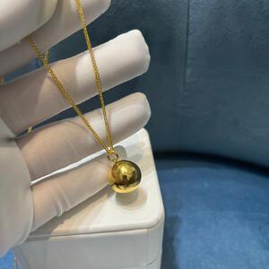 水贝珠宝 5g黄金锁骨链 足金999 圆球项链耳环 有球必应套链