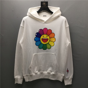 2020秋冬潮牌新款闪电太阳花印花纯棉连帽卫衣男女情侣款长袖外套