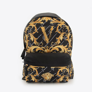 现货versace/范思哲美杜莎新品巴洛克印花织物休闲男士双肩包