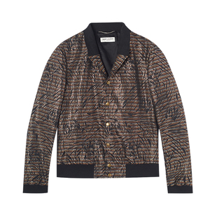 正品现货 saint laurent slp圣罗兰初春新品 金属质感男夹克外套