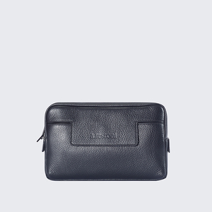 testoni/铁狮东尼新品纯色logo牛皮拉链小号男包手拿包手包