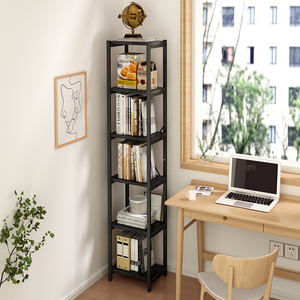 书架置物架落地靠墙书桌客厅窄书柜子简易卧室收纳小型多层省空间