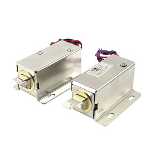 小型电磁锁暗装磁力锁门禁12v24v小型圆柱电插销柜门锁电控锁