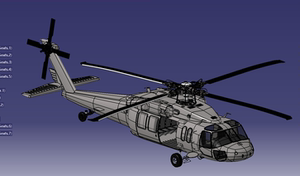 黑鹰uh-60 black hawk直升机3d图纸数模三维建模catia设计stp模型