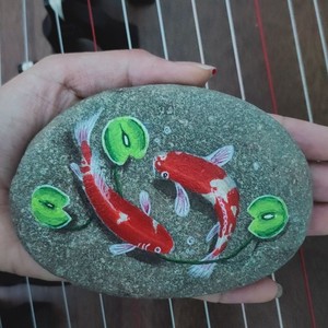 石头画成品学生