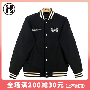 vans范斯2022冬男情侣运动棒球服飞行服夹克外套上衣vn0a7s92blk