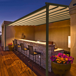 电动天幕户外家用遮阳棚伸缩阳光房玻璃房阳台遮雨棚隔热防晒雨棚