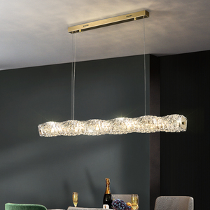 北欧长条水晶吊灯餐厅轻奢客厅现代简约吧台收银台上方饭厅前台灯